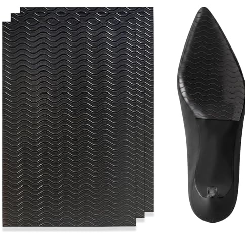 LYQNIHOB 3 Pezzi Set Riparazione Suole Scarpe, Suola Antirutsch per Scarpe, Suole in Gomma Antiscivolo Autoadesive, Kit Toppe Adesive Ripara Buchi, Accessori per Riparazione Tacchi e Scarpe, nero