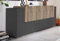 Dmora - Kommode Gennaro, Küchen-Sideboard mit 7 Türen, Wohnzimmer-Buffet, Küchen-Sideboard, 100% Made in Italy, 200 x 45 x 86 cm, Anthrazit und Ahorn