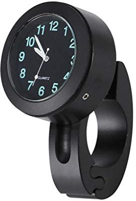 COJJ wasserdichte Universalmotorrad Lenkerhalter beobachten Motorrad Fahrrad Lenker Glow Uhr, Schwarz