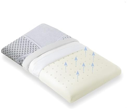 DOLCI SOGNI Cuscino Lettino Bambino 50x30x5,5 per Bambini sopra 2 Anni - Cuscino Bambini Morbido e Traspirante per Nanna Sicura - 100% Memory Foam Naturale OEKO-TEX®