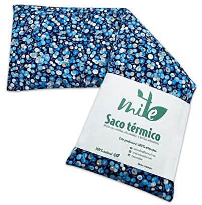 Saco térmico de semillas y lavanda con funda (50cm x 16cm) (Arándano blue)
