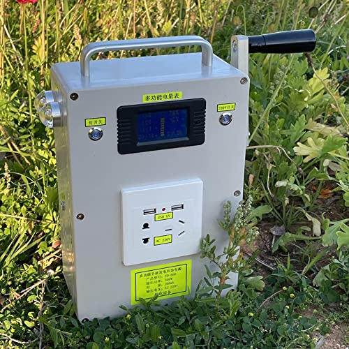 Manuell nödgenerator, 500 W handvevsmotor, manuell generator Telefonladdare Nödströmsgenerator, för nödströmförsörjning vid resor,62400MAH