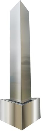 Köhko® Dreieckige Säule H150cm mit integrierte LED-Beleuchtung auf Dreieckige Edelstahl Becken Matte Gartenbrunnen aus Edelstahl