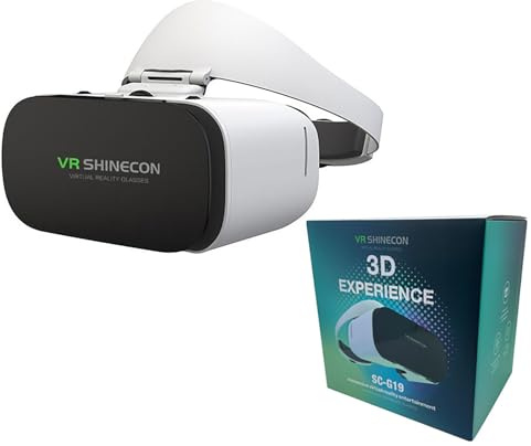 EMEIHST VR-headset för telefon med kontroll, glasögon för virtuell verklighet, stereohörlurar, 3D-glasögon, VR-glasögon för TV, filmer, TV-spel (G19)