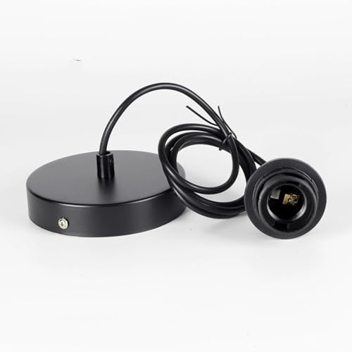 LOVIVER Douille de Lampe E27, Support de Cordon pour Lampe Suspendue, Luminaire de Plafond à Monter Soi-Même, Plafonnier avec Câble pour Lustre/Restaurant/Bar, Noir