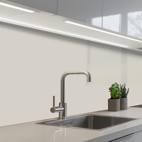 KitchenYeah© Paraschizzi Cucina Adesivo 60x200 cm Pannello Parete Paraspruzzi Muro Decorativo Grigio - Luce - Autunno