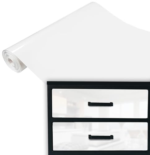 DecoMeister pellicole adesive decorative pellicola autoadesiva per mobili monocolore colore uniforme 67,5x100 cm Bianco lucido