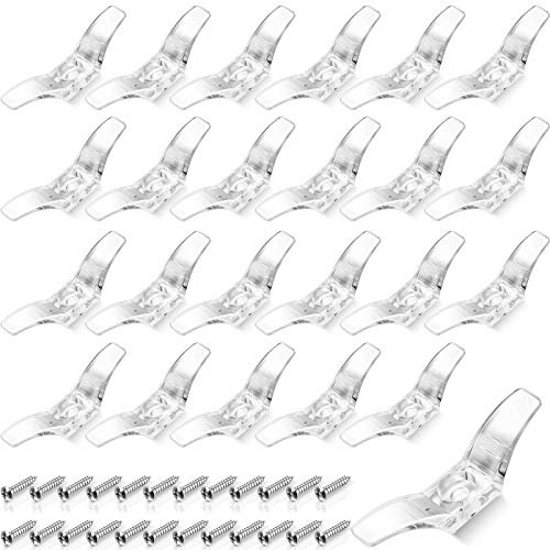 Jetec 24 Sets Window Blind Cord Cleats Safety Cord Cleats for Blinds with Screws Plastic Transparent for Home Office Window Curtains Sun Shades Ropes