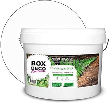 BOX DECO COULEURS Peinture murale naturelle écologique aspect satin intérieur Natura - 10L / 130m², Blanc Cassé