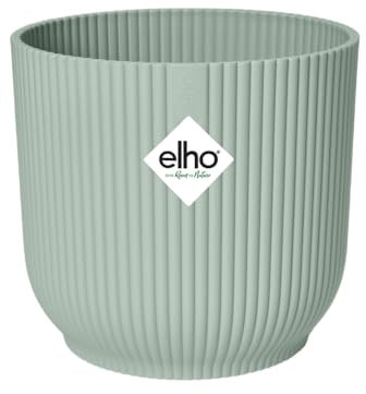 elho Vibes Fold Rund 16 Pflanzentopf - Blumentopf für Innen - 100% recyceltes Plastik - Ø 16.1 x H 14.8 cm - Grün/Sorbet Grün