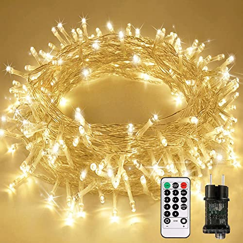 Led Lichterkette Strom 15M 100 LED mit Fernbedienung Timer Merkfunktion Lichterkette IP65 Wasserdicht für Innen und Außen,Niederspannung, Lichterkette für Party Weihnachten Garten Zimmer