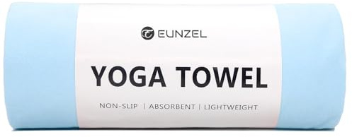 Eunzel Hot Yoga Towel Non Slip Yoga Mat Towel Non-Slip Sweat Absorbent Towel for Hot Yoga, Pilates and Workout 72 x 26.5, Blue