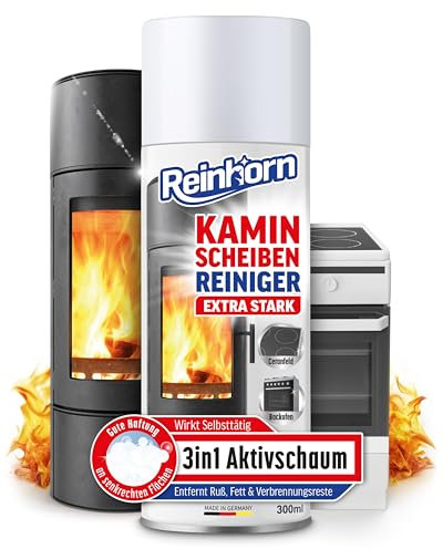 REINHORN Kaminscheibenreiniger extra stark - Profi Kaminglasreiniger mit Aktiv Schaum Spray gegen Ruß, Fett, Verbrennungsreste - Reiniger für hartnäckigsten Schmutz an Kamin, Ofen, Grill (1er Pack)