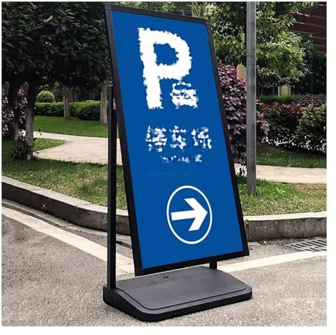 Plakatwand-Schild, bodenstehender Schilderhalter, robuster Plakatständer für Bürgersteigschilder für Unternehmen, Messen, Büros, Supermärkte, Einkaufszentren (Farbe: Schwarz, Größe