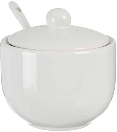 Azucarero blanco con cuchara colección VESSIA