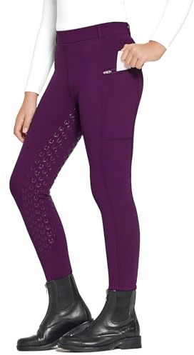 FitsT4 Sports Pantalones de Montar de Invierno para niños Leggings de Montar de Invierno para niñas Pantalones de Montar térmicos con Refuerzo Completo de Silicona