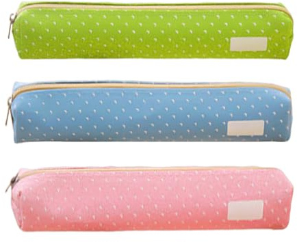 3 Mini Estuches De Lápices, Estuche De Lápices De Lunares Simple, Bolsa De Almacenamiento De Papelería, Útiles Escolares Para Estudiantes.