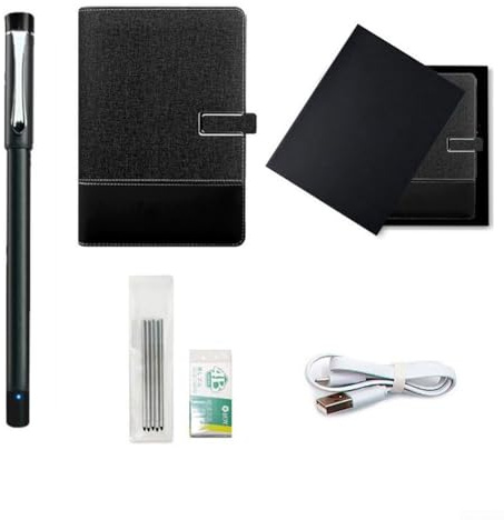 URPIZY Bloc-notes numérique Smart Pen Écriture manuscrite Numérisation Connectivité Texte Conversion en temps réel Synchronisation Compact 25 x 27 x 5 cm Noir