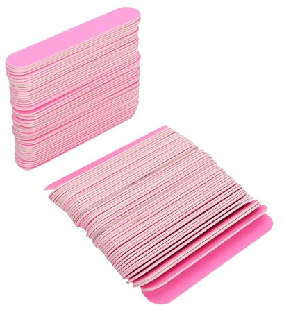 100 pezzi di lima per unghie a doppia faccia, tampone per unghie, levigatura, lucidatura, lucidatura, striscia, strumento per manicure (Rosa)