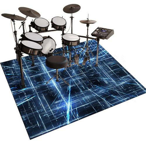 Qesjodfu Alfombrilla para Batería Alfombra Bateria Electronica Alfombra de Tambor Alfombras Acusticas Alfombrillas Insonorizada Alfombras Drum para Instrumentos Musicales Antivibracion 120 x 100 cm