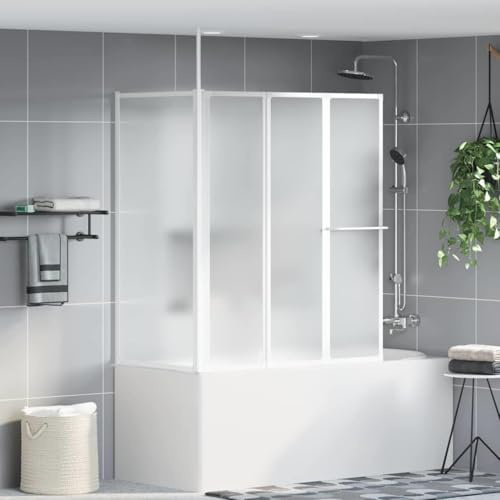 Divisorio per vasca da bagno opaco 120 x 70 x 137 cm, divisorio pieghevole in alluminio con design regolabile in altezza per una protezione ottimale dagli schizzi e privacy