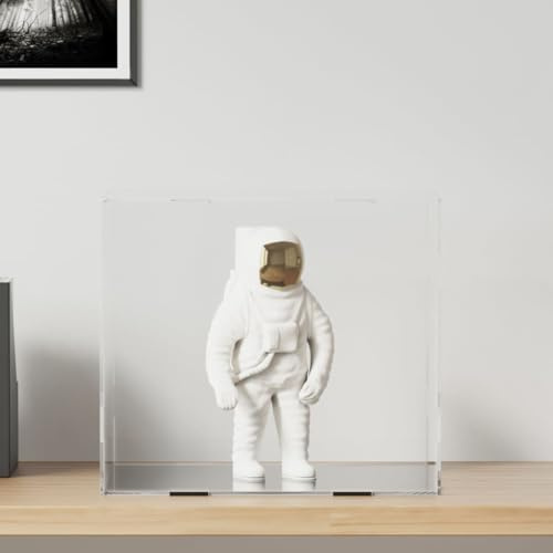 Runheo Vitrine en acrylique transparent - 40 x 36 x 35 cm - Vitrine avec porte, serrure et éclairage - Pour collection, modèle, bijoux, présentation dans le magasin et le musée