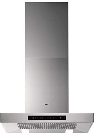 AEG DBB5660HM Campana extractora de pared, 60 cm, 4 velocidades, Potencia hasta de 779 m3/h, Nivel de ruido 55 dB(A), Luces LED, Sincronización automática con placa compatible, Inox, Clase A