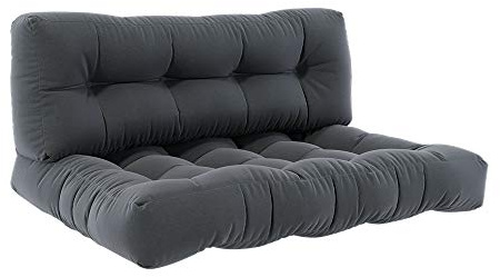 Vicco Set di cuscini per pallet Flocken, Antracite, 120 x 80 cm 2 parti, per l’imbottitura di sedute e schienali su pallet europallet