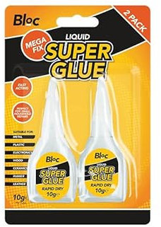 White Liquid Superglue, 10 grams (Pack of 2) - Fast Acting, Perfect for Small Household Repairs on Metal, Pottery, Wood, & More
