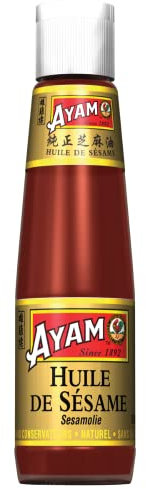Ayam 100% Huile de Sésame, Cuisson et Assaisonnement, Sans Gluten, Sans Conservateurs ni Additifs, 210ml