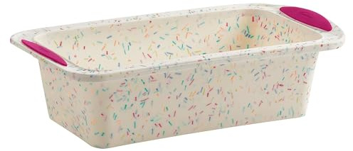 Trudeau 05118555 Structure Loaf Pan Silicone Bakeware, Medium, Confetti White