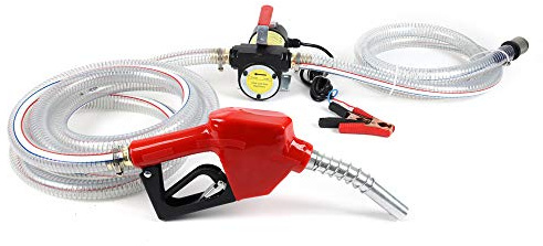 Bomba Gasoil 12V Bomba Aceite Extraccion Coche 175 W Bomba para Trasvase de Gasoil 50 L/min Bomba Diésel con Pistola y Manguera (manguera de desagüe de PVC)