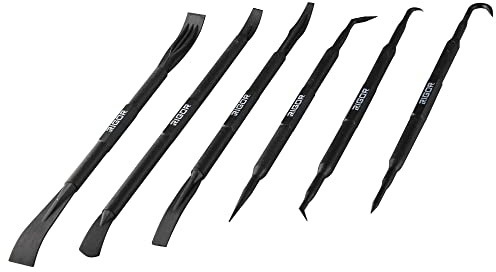 RIGOR 56001 Non-Marring Pick and Pry Bar Set, 6 PCS | Removal Lever Set | Replacing Gaskets, Oil Seals, O-Rings, Small Part