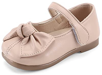 MASOCIO Ballerinas Mädchen Kinderschuhe Kleinkind Kinder Schuhe Mary Jane Prinzessin Kommunionschuhe Kommunion Balerinaschuhe Rosa Größe 22 EU