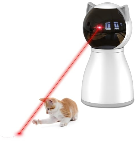 YVE LIFE Laser Cat Toys for Indoor Cats,The 4th Generation Real Random Trajectory Motion Activated Rechargeable Automatic Cat Laser Toy,Interactive Cat Toys for Bored Indoor Adult Cats/Kittens(White)