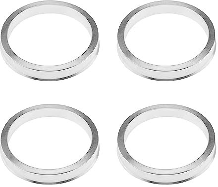 The Lord of the Tools 4 Stück Auto Radnaben Zentrierringe Radbohrung, Mittenabstandshalter, Außendurchmesser 66,6 Mm, Innendurchmesser 57,1 Mm, Aluminiumlegierung, Silber, Kfz-Räder-Zubehör