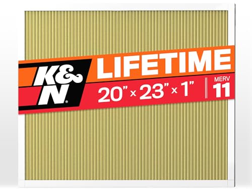 K&N 20X23X1 HVAC Furnace Air Filter, Lasts a Lifetime, Washable, Merv 11, the Last HVAC Filter You Will Ever Buy, Breathe Safely at Home or in the Office, HVC-12023