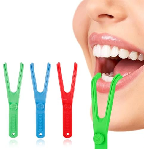 Reccisokz 3 Stück Zahnseide Halter,Zahnseidenhalter,Zahnseide-Pick,Zahnseide-Zahnseide-Klammer,Zahnreinigung,Mundhygiene Home Hotel-Reise
