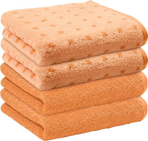 Erwin Müller Handtuch Sigmaringen 4er-Pack Walk-Frottier apricot Größe 50x100 cm