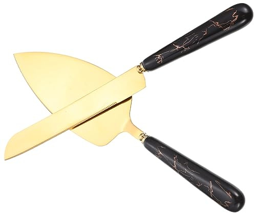 PRETYZOOM Cortadores De Pastel Espátula y Cuchillo Decorativo para Tartas Pizza Queso para Bodas y Cumpleaños