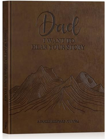 Lanpn Papa Raconte Moi Ton Histoire avec 300+ Questions, Livre d'histoire de La Vie de Papa, Guidé Carnet de Souvenirs Dad Story Book Journal, Fête des Pères Anniversaire Noël Cadeau, Marron
