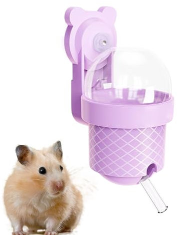 Hamster Water Bottle for Glass Tank,Small Pet No-Drip Dispensing Water Bottles for Cage | Little Animal Supplies, Cage Drinker for Chinchillas, Hamsters, Guinea Pigs, Bunnies