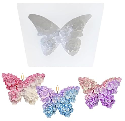 AzureRay Moldes de silicona para velas - Molde para velas en forma de mariposa, moldes velas DIY, moldes de silicona para yeso y manualidades, decorativos para hacer velas