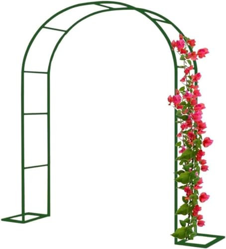 Garden Arch Arbor 2.4M Heavy Duty Steel Frame for Climbing Plants Weather Resistant Outdoor Support for Roses Climbers and Fruit Green 2.4M x 2.2M