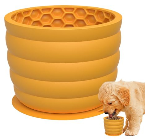 Hundberikande skålar - interaktiv silikonskål | En hundmatskål med underkoppar, designad för medelstora små, uppmuntrar till