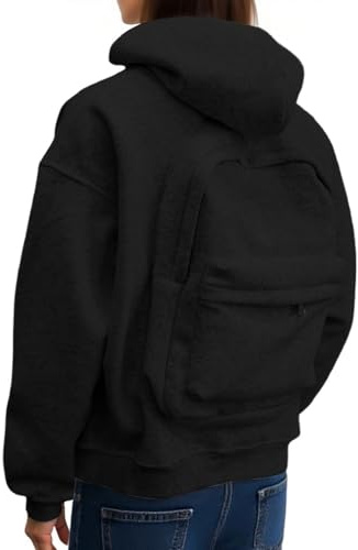 Generisch Felpa con Cappuccio da Viaggio da Donna Comodo Sweatshirt da Uomo con Design da Zaino Felpa con Cappuccio da Uomo Versatile Felpa da Donna per Escursionismo e Viaggi Cappuccio da Uomo per