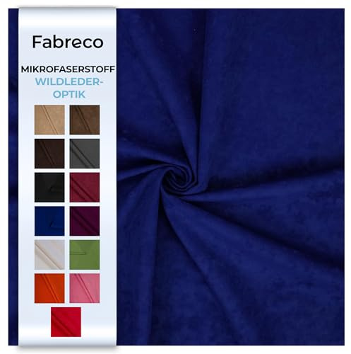 Fabreco ALVELLA Microfaser 3 M x 148 cm, Verlours, Möbelstoff, Polsterstoff, Dekostoff, Uni, Meterware - Blau