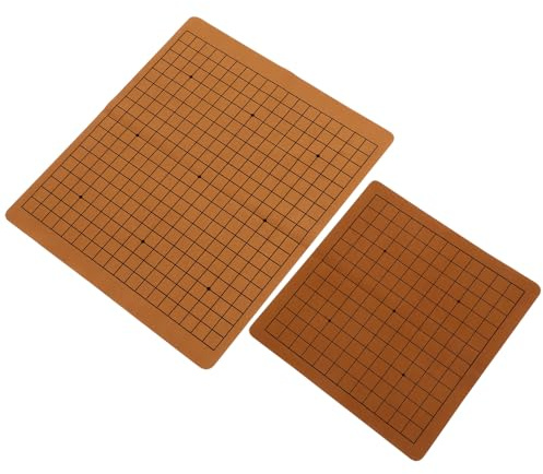 Double Sided Go Chessboard 2Pcs PU Leather Folding for Travel