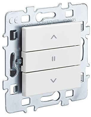 Interrupteur va et vient encastrable mural - Appareillage Encastre - Gamme Casual Mécanisme Commande volet Roulant + Cache Mécanisme Blanc + Support