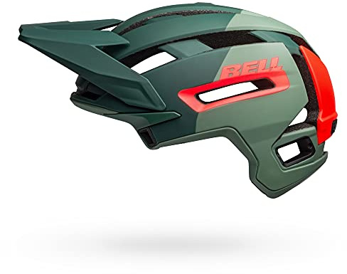 Bell Herren Super Air R MIPS Fahrradhelm MTB, Matte/Gloss Green/Infrared, S | 52-56cm